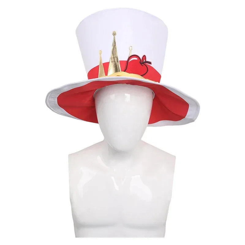 

NewLucifer Cosplay White Hat Costume Accessories Cartoon Anime Hell Inn Men Women Disguise Hats Outfits Halloween Carnival Suit2