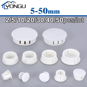 2-50 piezas de plástico redondo blanco de plástico blanco en el orificio tapas de la pared cable de pared cubierta del escritorio de muebles redondos bung 5 mm-50 mm 10 Mejor cubierta de orificio de la mesa de ventas 70 mm - №10