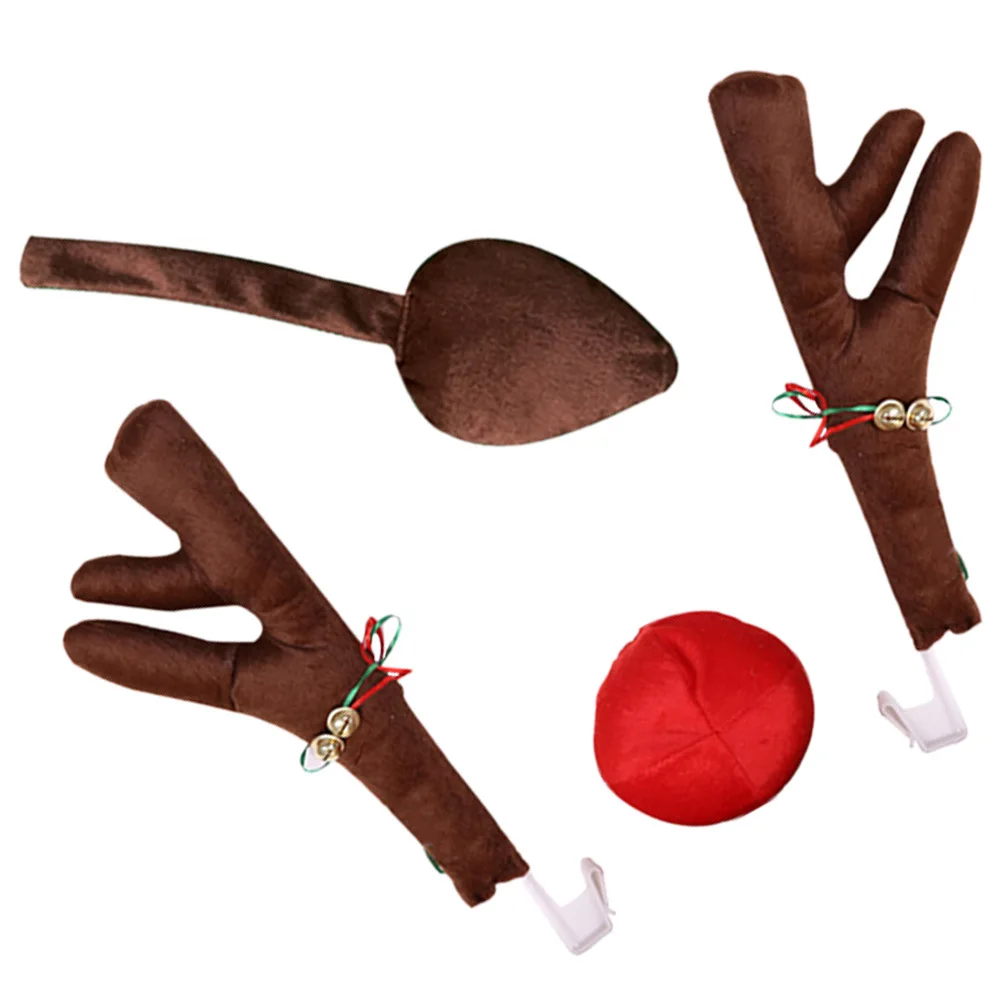 

1 set 1 Set Car Decorative Antlers Premium Cloth Material Easy Install Christmas Car Decoration For Holiday Fun Creative Auto