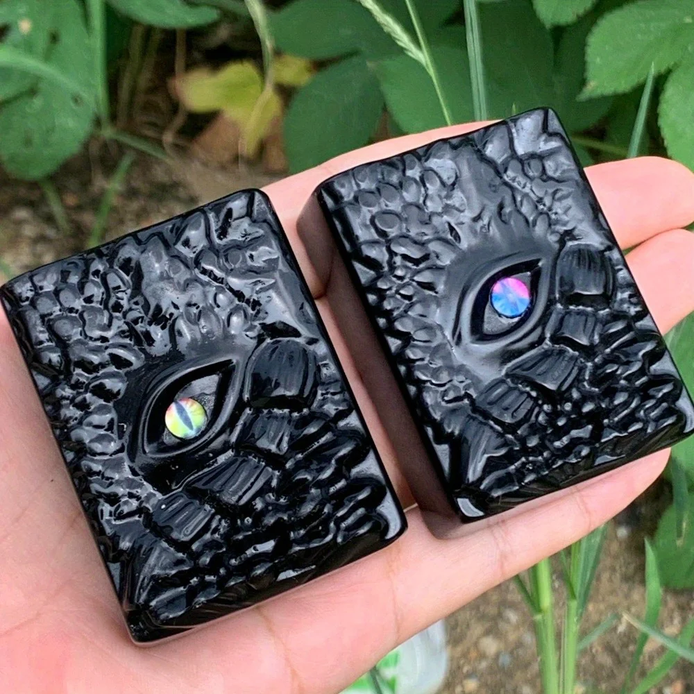 

1Pc Natural Obsidian Eye of the Devil Quartz Crystal, Crystal carved eyes, one-eyed devil eyes, handicraft ornaments