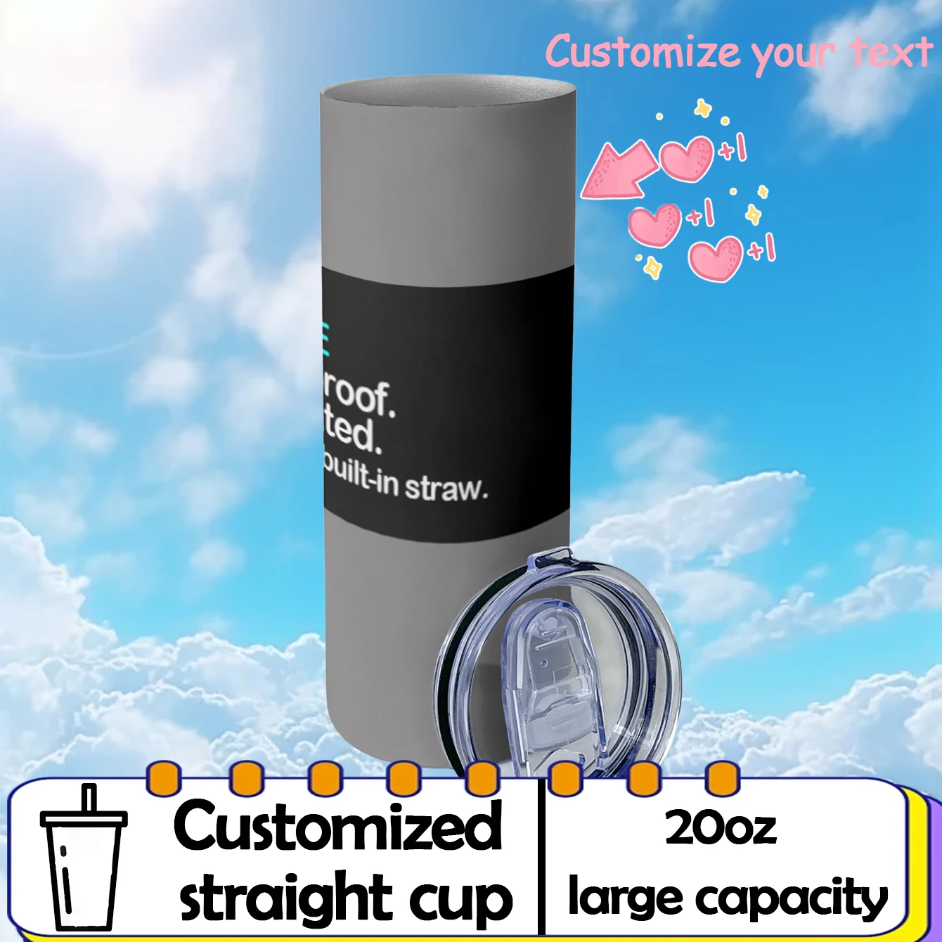 

Personalized 20 ounce water cup customized name travel cup stainless steel water cup insulated water cup