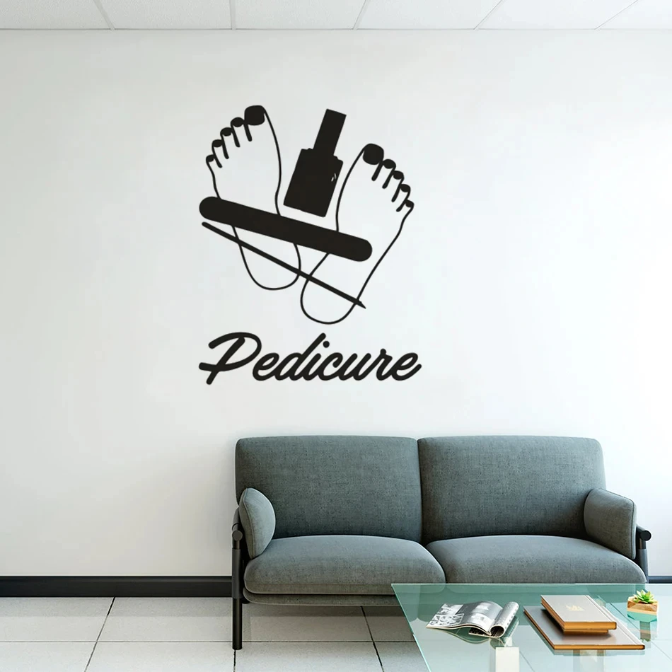 

Pedicure Window Sticker Nail Salon Studio Décor Manicurist Vinyl Wall Decals Pedicure Logo Removable Wall Poster Decal