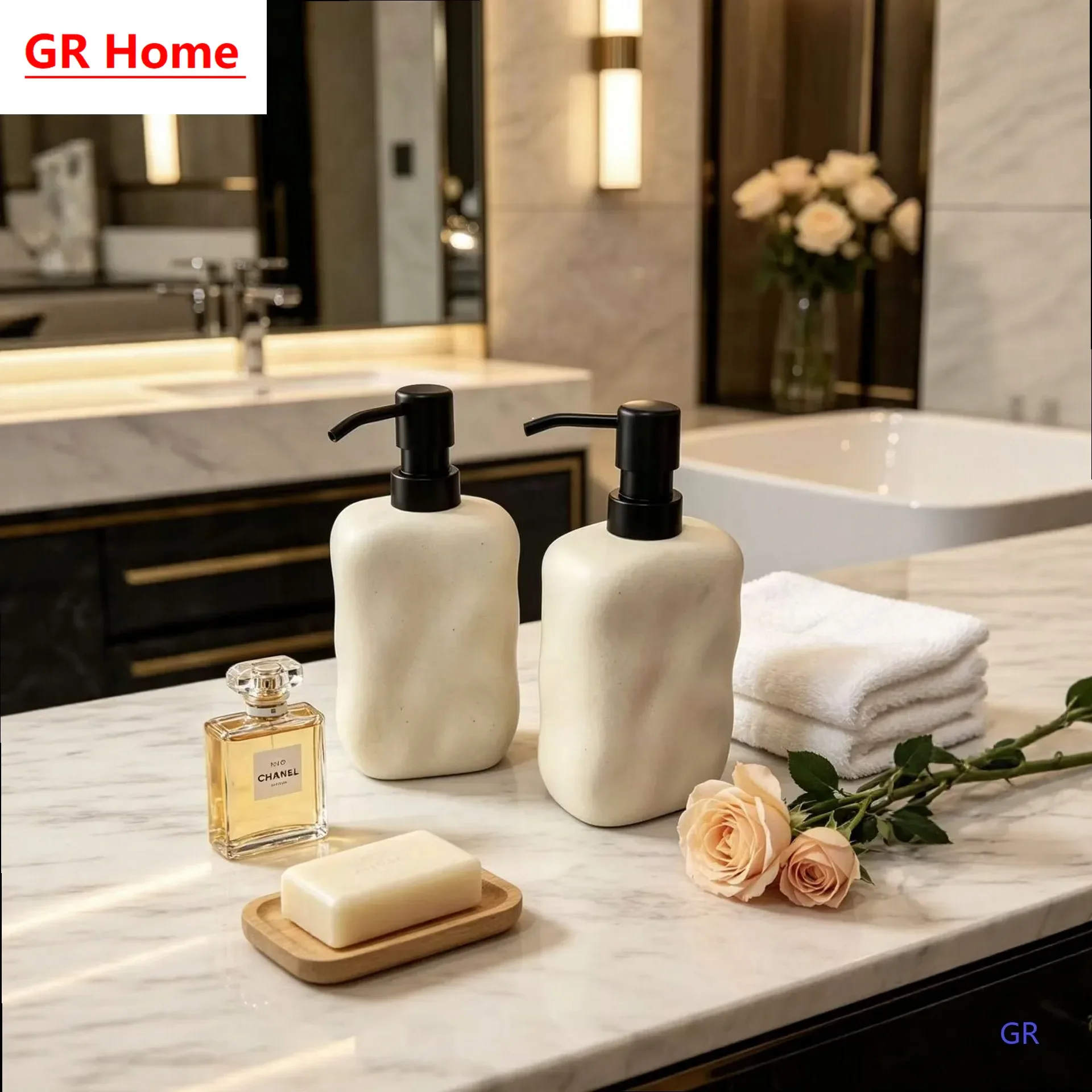 Stock Ceramic Soap Dispenser for Hotel Home Shampoo Body Wash Lotion Pump Bottle