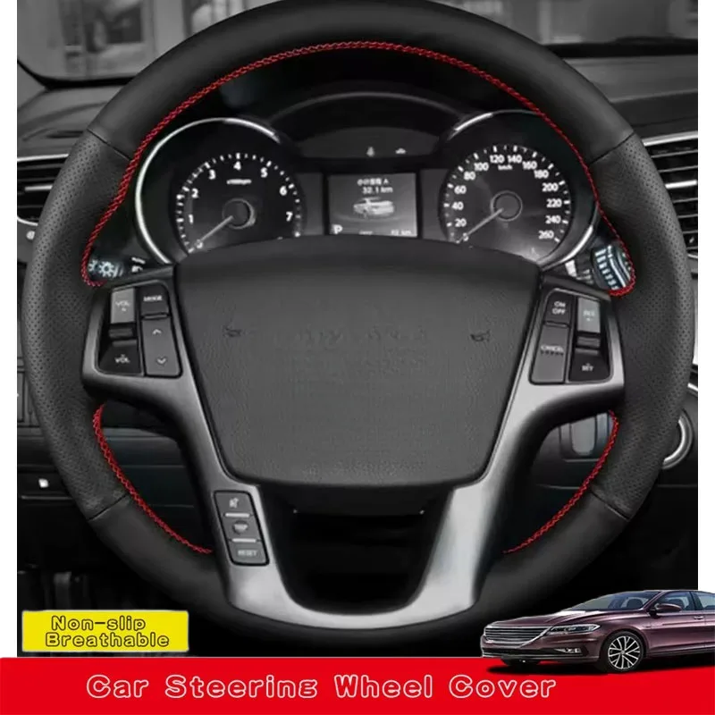 Custom Hand Sewing Anti-slip Wear-resistant Genuine Leather Car Steering Wheel Cover For Kia Sorento 2009 2010 2011 2012 2013