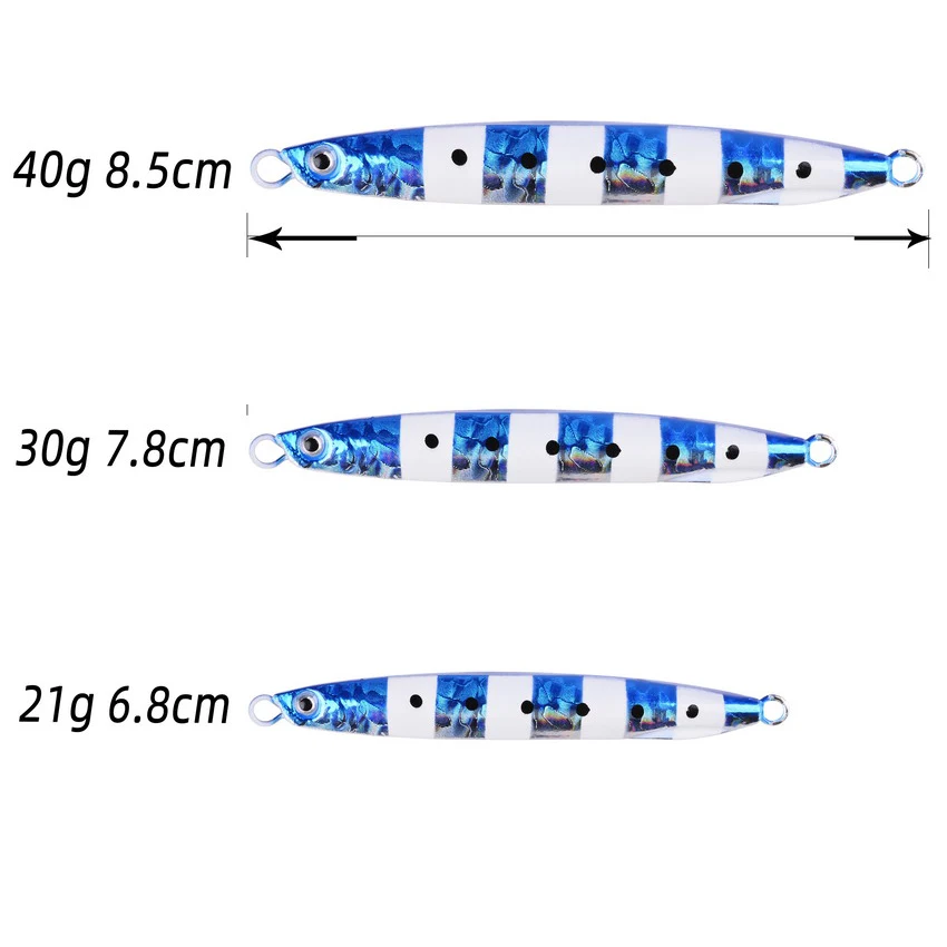 Aorace 5 Stück Metall-Jig-Löffel 21g 30g 40g Ufer-Casting-Jigging-Köder für Meeresbarsch-Angeln Künstlicher Köder Angelzubehörbox – Detail 3