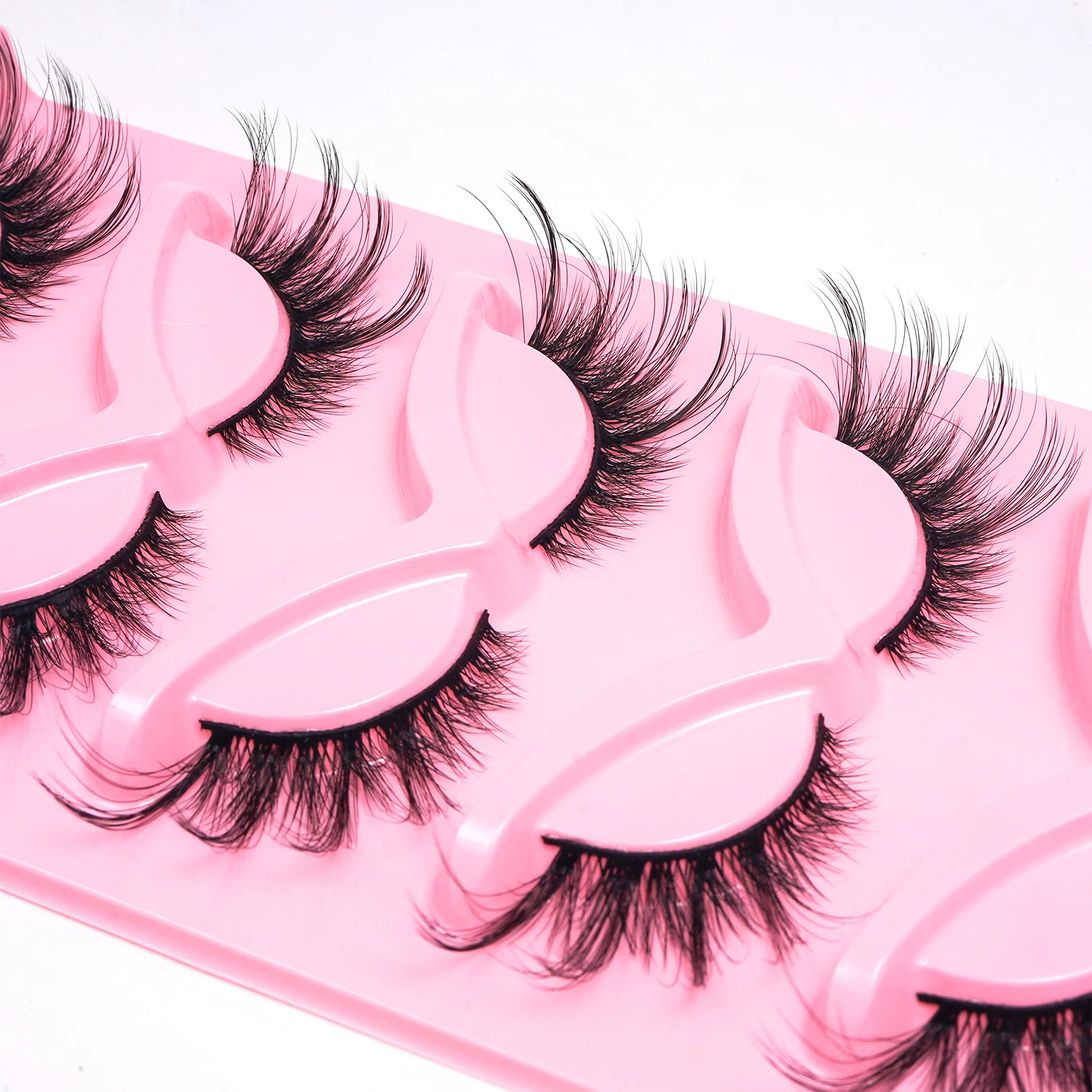 3Dつけまつげ ナチュラルルック Dカール ボリューム ウィスピー 20mm ロング ラッシュ エクステンション ふわふわ つけまつげ フォックス キャットアイ メイク 5ペア