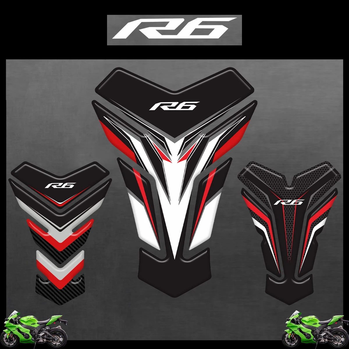 3D Motorcycle Tank Pad Protector Stickers For Yamaha YZF-R6 R6 R 6 R6S