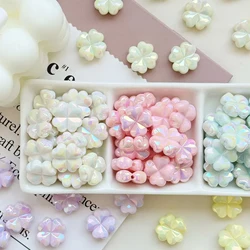 10pcs Lucky UV 17mm big clover shaped beads surface shiny cute cartoon fashion for DIY jewelry accessories bracelets necklaces