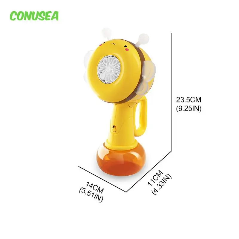 Cartoon Bee Bubble Gun Blower Machine Elektryczna automatyczna dmuchawa do baniek mydlanych Ręczna dmuchawa do baniek mydlanych na jeden klucz Zabawka dla dzieci Prezenty