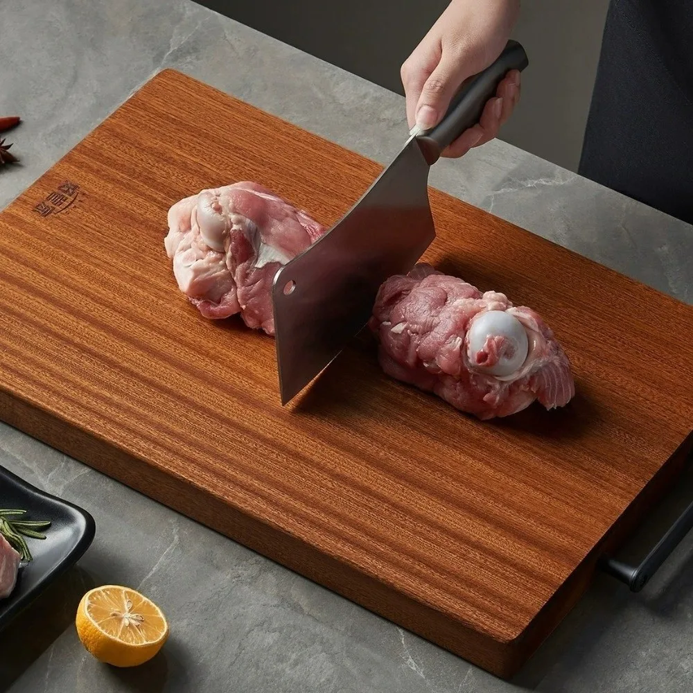 Antibacterial Wooden Cutting Board Double Sided Non Slip Cutting Board Mats Mildew Proof No Paint Solid Wood Chopping Board