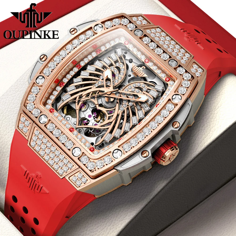 OUPINKE Original Luxury Brand Women's Watches Fully Automatic Mechanical Watch Diamond Dial Waterproof Sapphire Mirror Surface