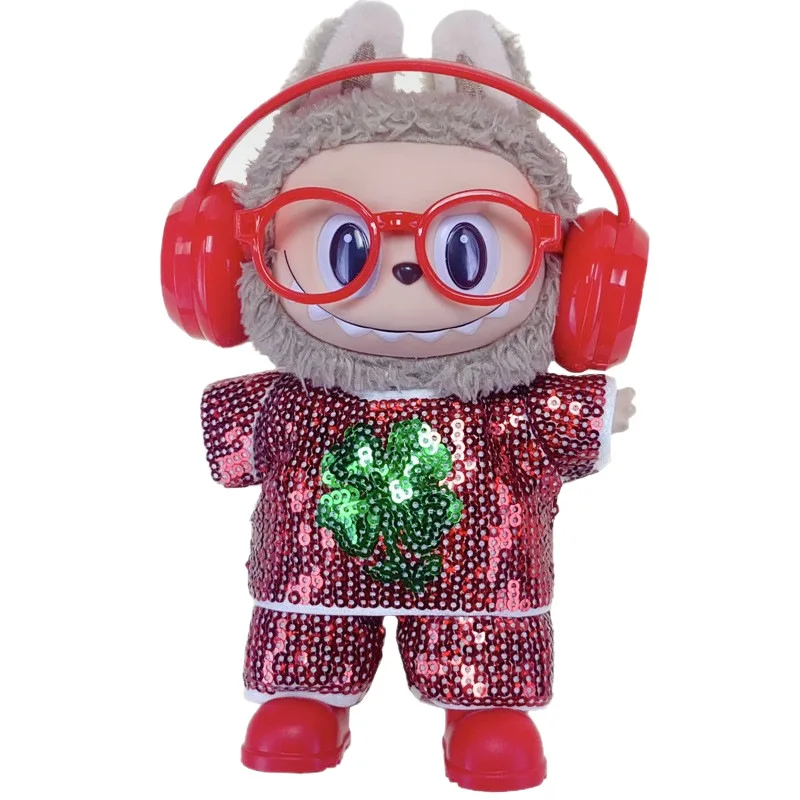 Per vestiti LABUBU Paillettes fatte a mano, top e pantaloni in due pezzi Accessori labubu Cuffie Scarpe Accessori (senza bambole)