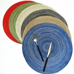 Coaster Table Mat Ramie Insulation Pad Solid Round Design Placemats Linen Non Slip Kitchen Accessories