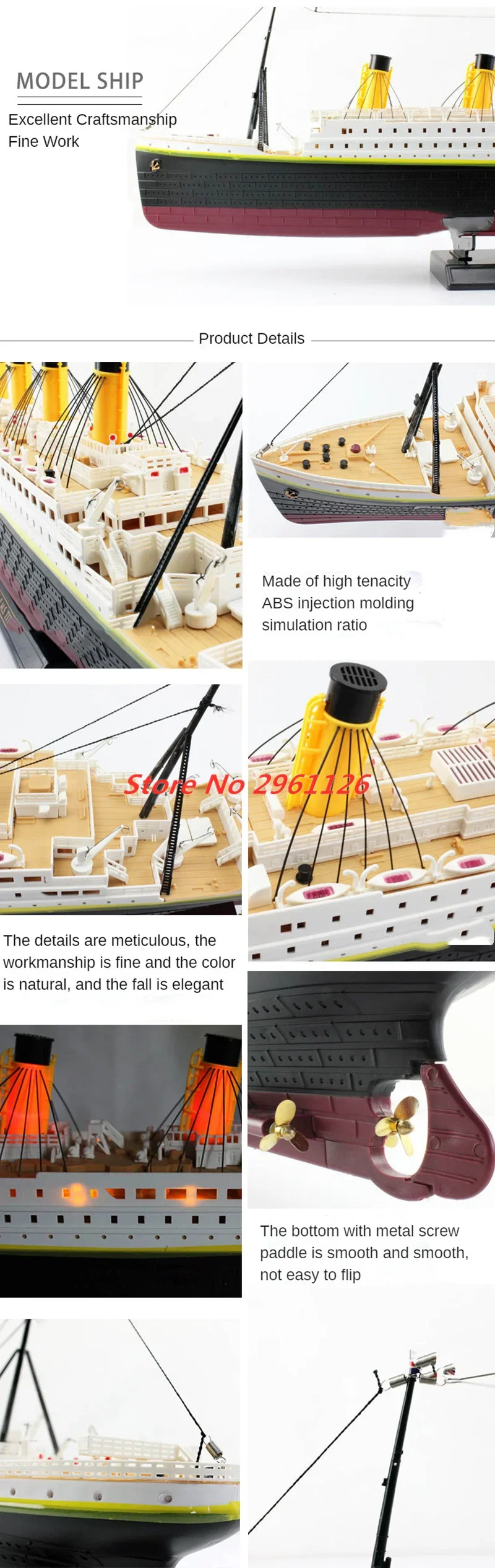 1:325 Scale Fully proportional Simulation Large Ship 81CM RC Boat Sea Grand Cruise Ship Classic Ship Boat Water Play Toys