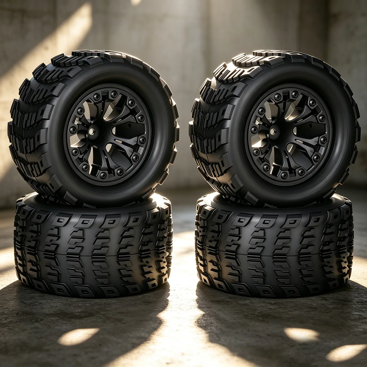 

4PCS Monster Truck Tires & Wheels 12mm Hex Foam for 1/10 RC Crawler Traxxas SCX10 Redcat HSP Tamiya