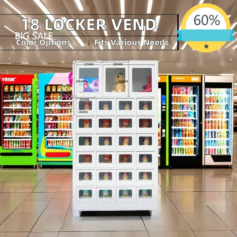 FOODLINE Customized 18 Locker Vending Machine with Touch Screen Room Temperature Function-Vending Machine Supplier