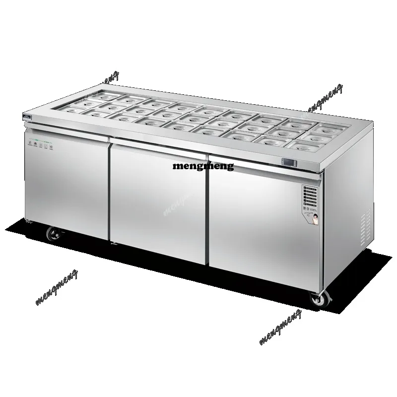 Commercial Slotted Salad Bar Refrigerator Under Counter Freezer Table Top Salad Bar Buffet Display Refrigerator