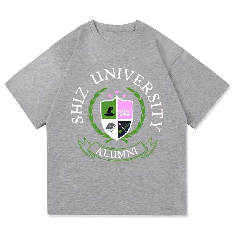جامعة شيز تي شيرت أزياء المرأة الجمالية الفيلم الشريرة تي شيرت للجنسين عالية الجودة عادية إلفابا غليندا تي شيرتات قطن