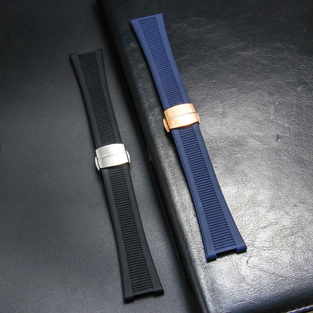Silicone Rubber Watchband 25mm 13mm Fit for Patek Philippe Nautilus 5711 5712 5980 Black Brown Blue Gray Waterproof Watch Strap