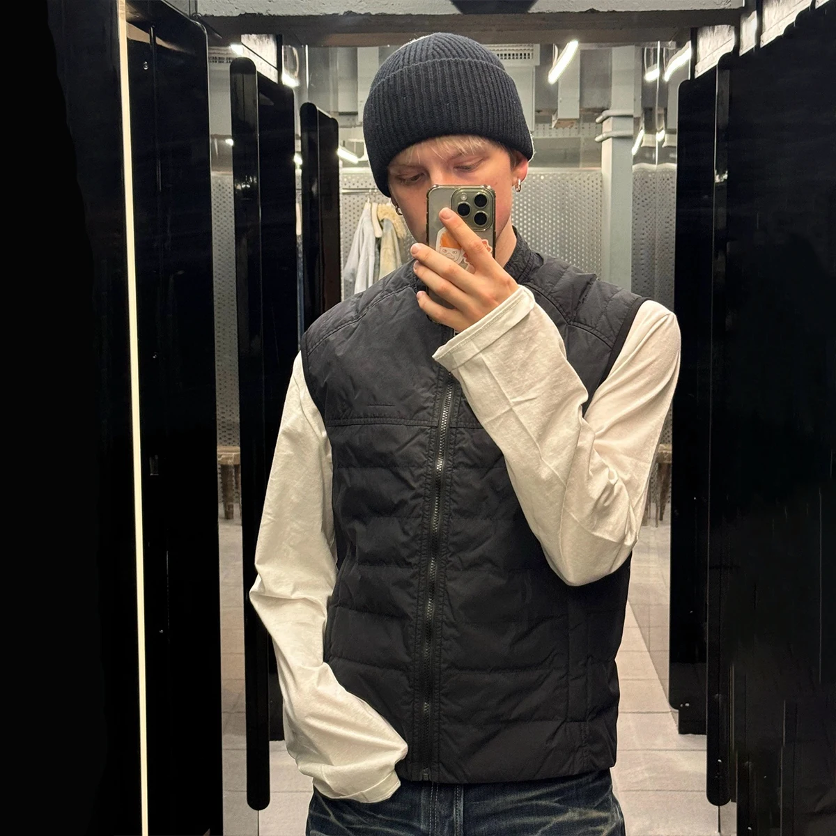 

NIGO мужской осенне-зимний черный жилет на молнии, легкая и удобная повседневная короткая куртка # NGTOP12193