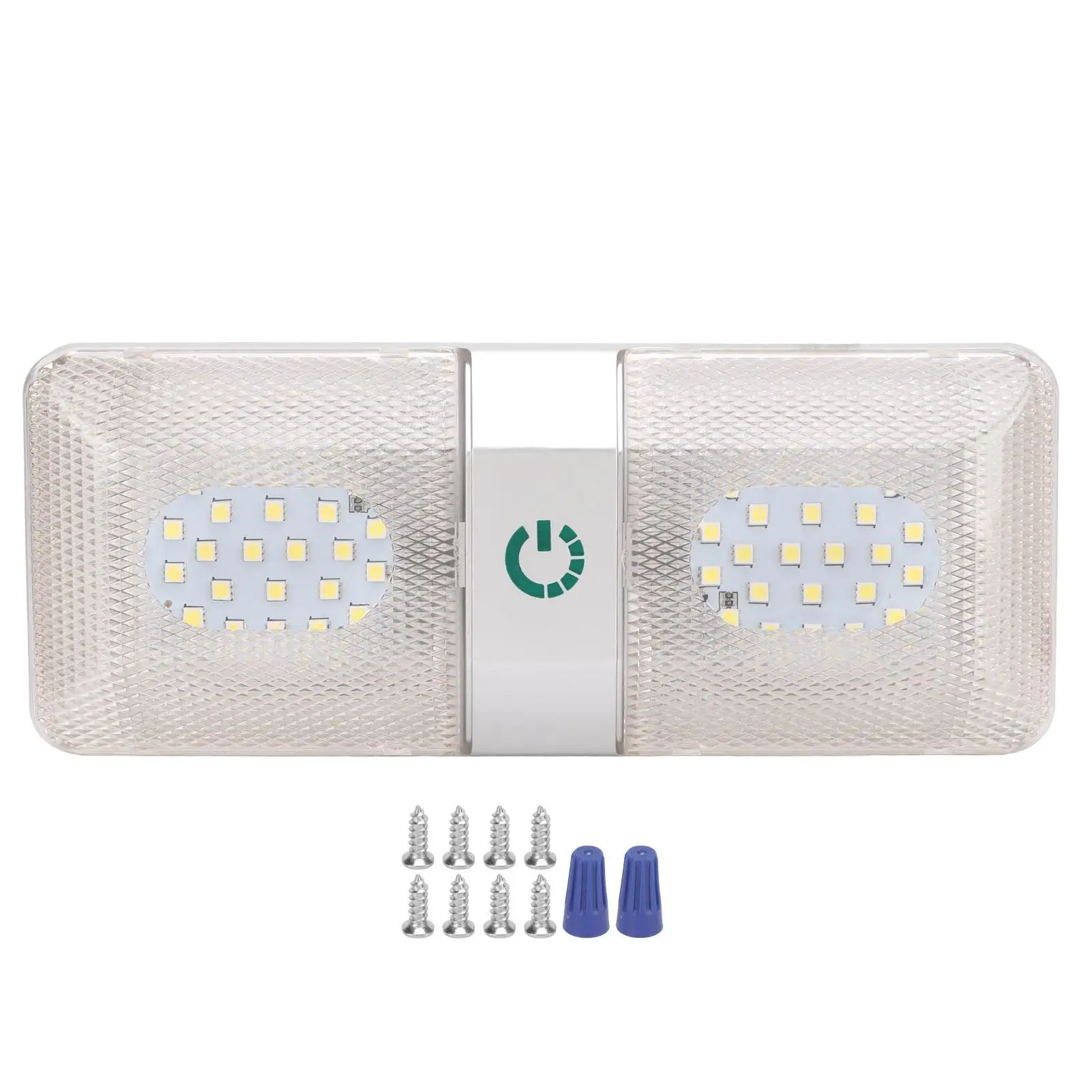 

Потолочный светильник с регулируемой яркостью для автодома, двойной купольный светильник для прицепа, 11–18 В постоянного тока, 6000–6500 К, регулируемая высокая яркость для уступных подставок