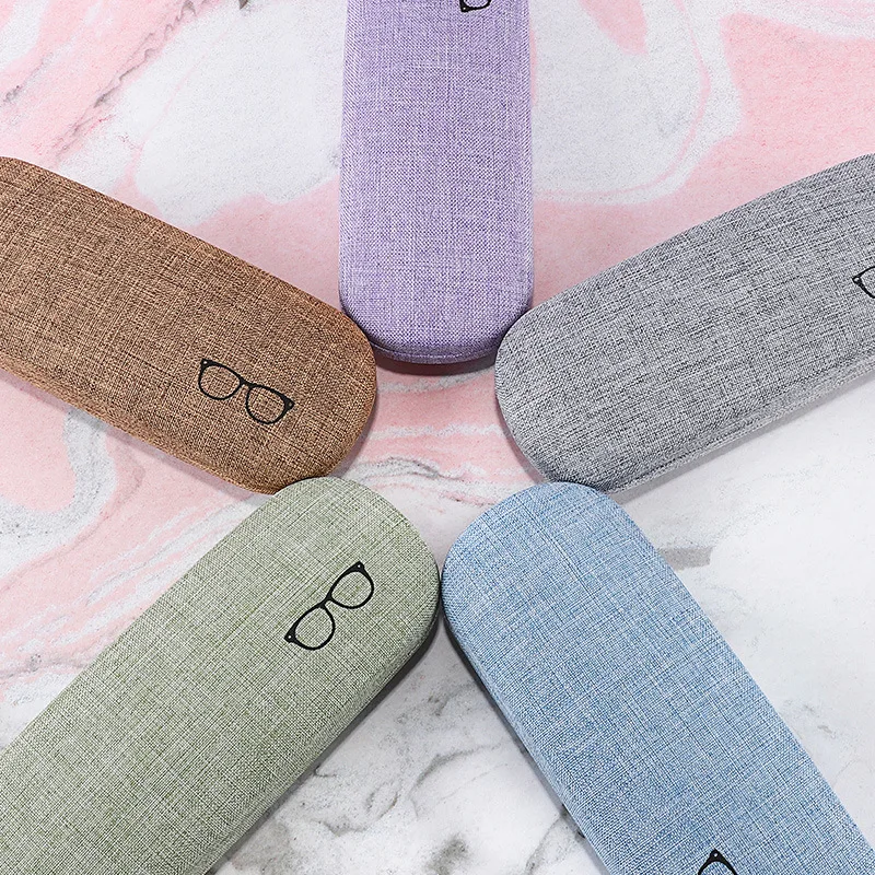 Glasses Case Hard Shell Linen Fabrics Eyewear Cases Cover Protective for Men Women Sunglasses Eyeglasses Glasses Box 안경닦이 천