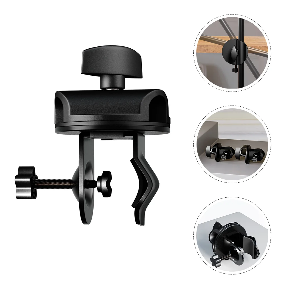 Microphone Stand Clamp 15mm Rotating Plate Mic Clip for Desk Arm Boom Mount Adjustable Tripod Floor Standing Live Streaming