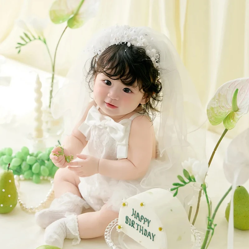 

Childrens Photography Clothing Baby Hundred Day Photo New Photography Childrens Photography Lace Skirt تذكارات للرضع 신생아