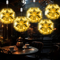 Novelty! Dandelion Firework Light 8 Modes LED Fairy Starburst Light with Remote Outdoor Decorations for Christmas, Cafe, Wedding