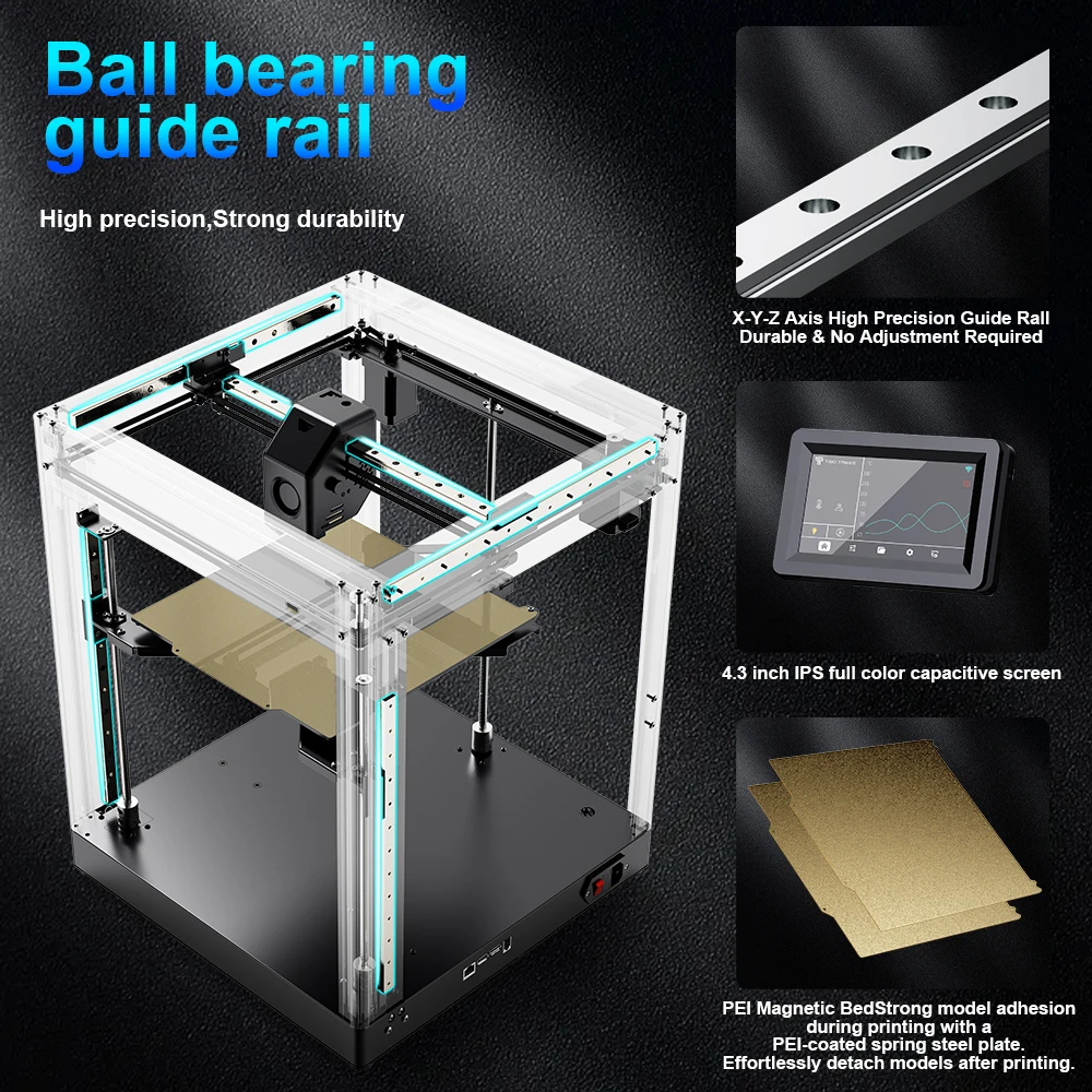 Imagem -06 - Twotrees Sk1 Corexy Impressora 3d 700 mm s Klipper Nivelamento Automático Máquina de Impressão 3d Área de Impressão 256x256x256 mm