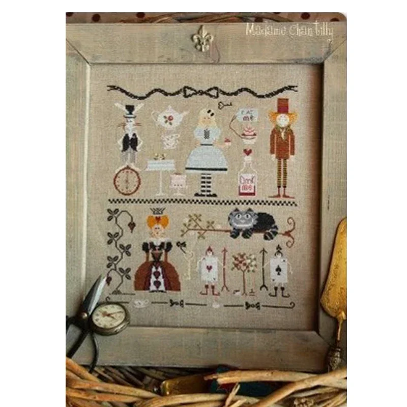 Amishop Gold Collection Counted Cross Stitch Kit Alice In Wonderland Fairyland Fairy Tale Girl Cat