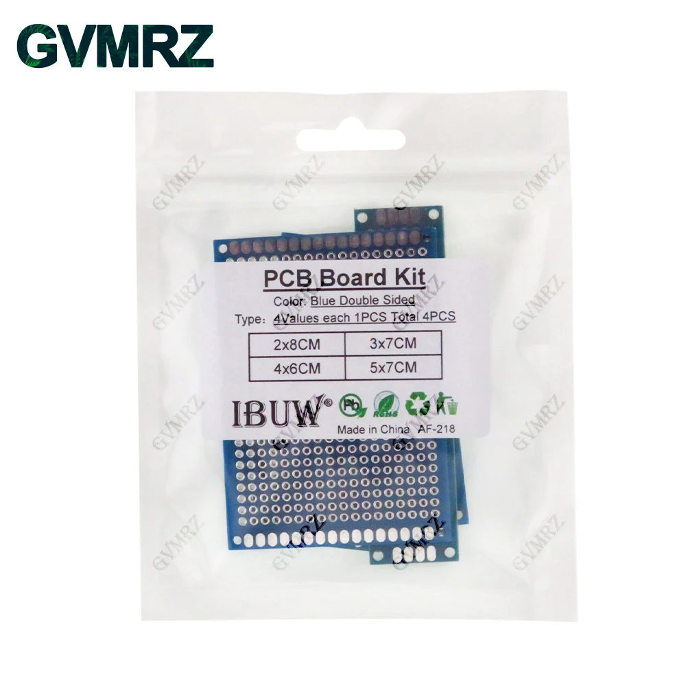 4pcs blue Assorted Size PCB Prototype Board 2x8/3x7/4x6/5x7CM Universal Breadboard for Arduino DIY Electronics Project