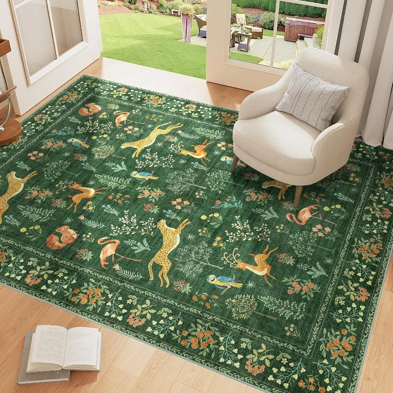 French Style Bedroom Decor Plush Carpet Fluffy Soft Carpets for Living Room Flower Pattern Lounge Floor Mat Thicken Washable Rug