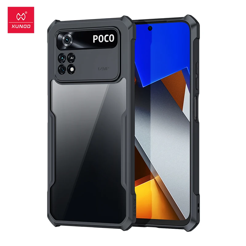 For POCO M4 Pro 4G Case XUNDD Airbags Shockproof Transparent PC + TPU Protective Back Cover