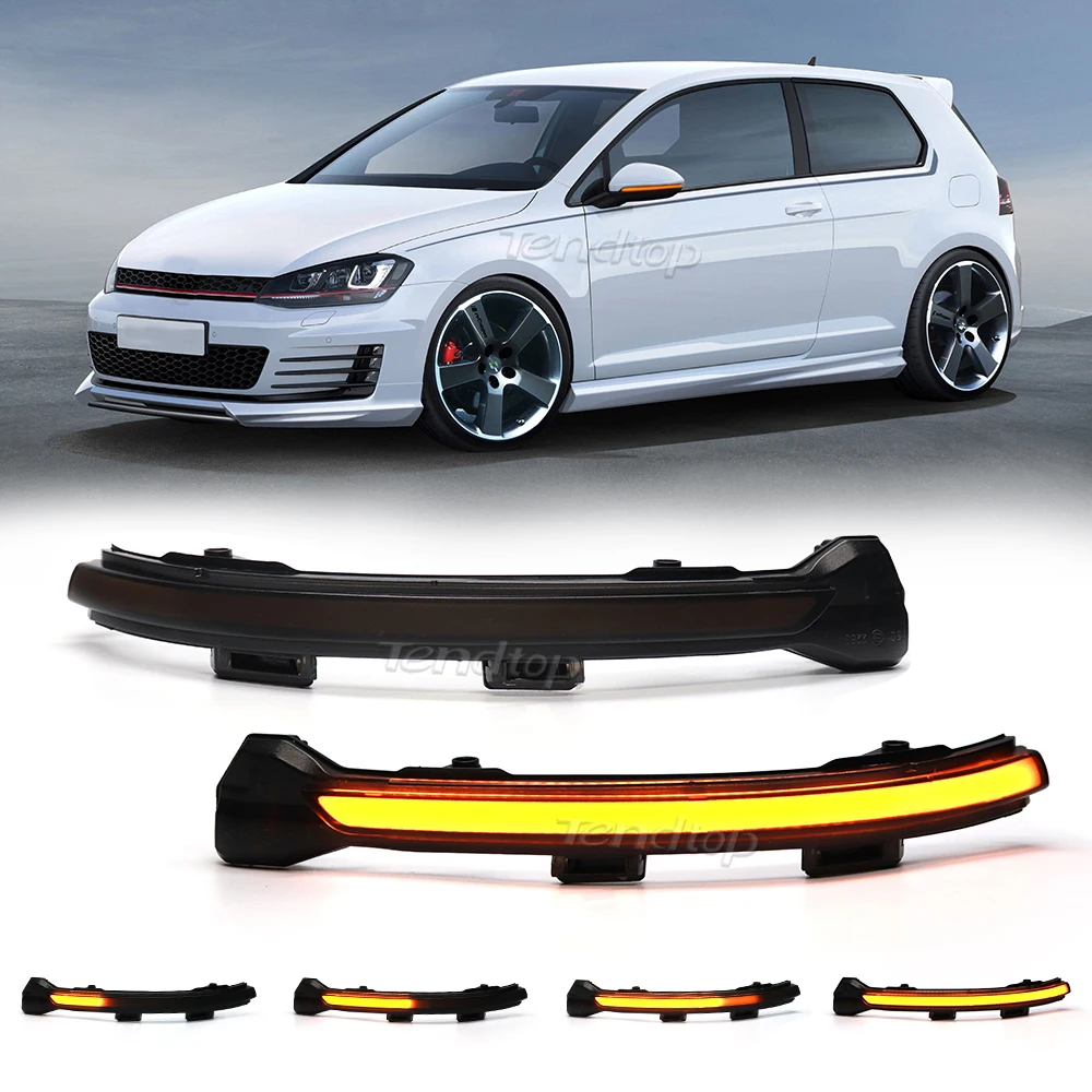 Dynamic LED Rearview Turn Signal Light Side Wing Mirror Indicator For VW  Golf 7 MK7 VII MK7 Golf 7.5 GTI R Touran Jetta