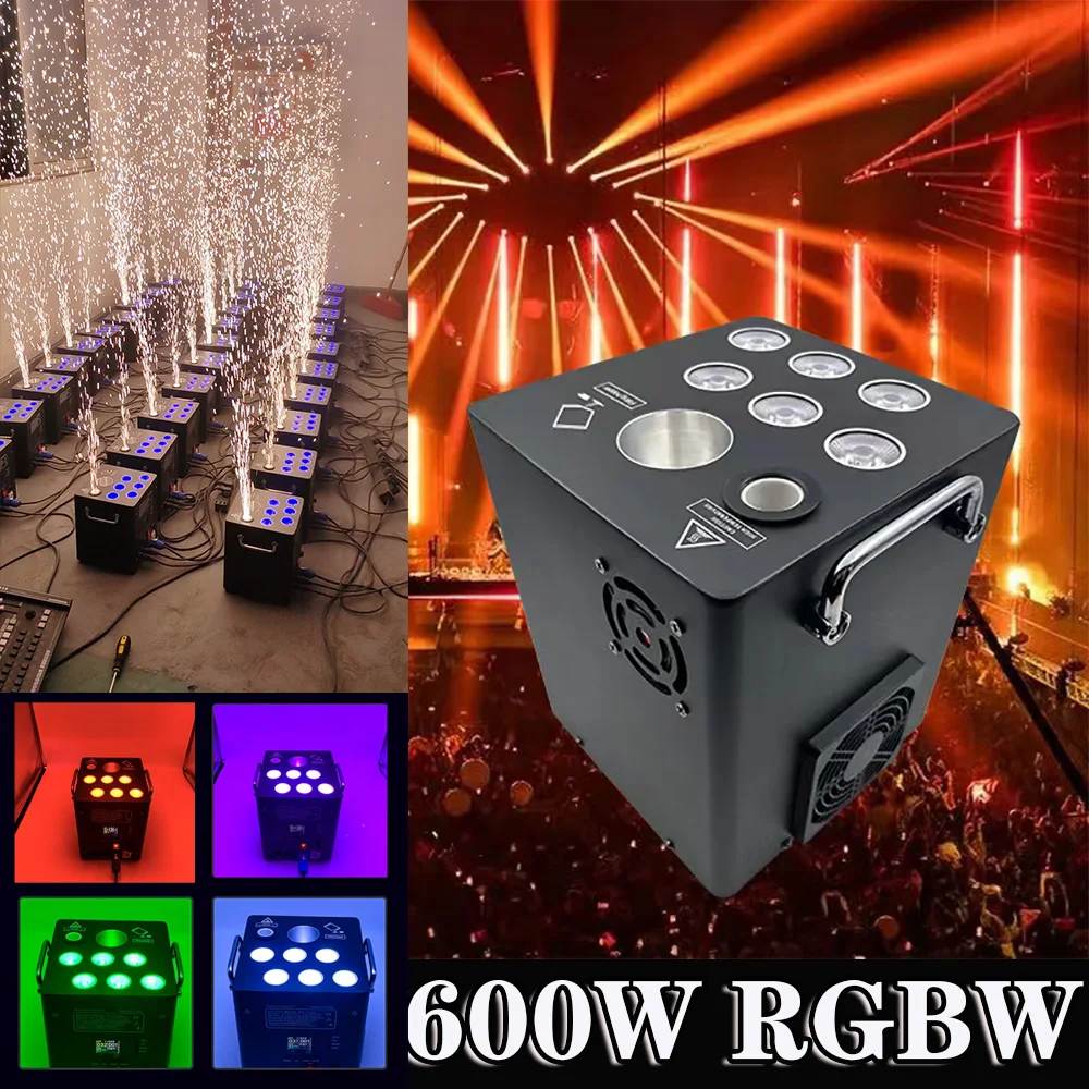 

Professional 600W 60*6RGBW LED Cold Spark Machine Stage Equipment LED Remote With DMX512 Control For DJ Disco Wedding Bar