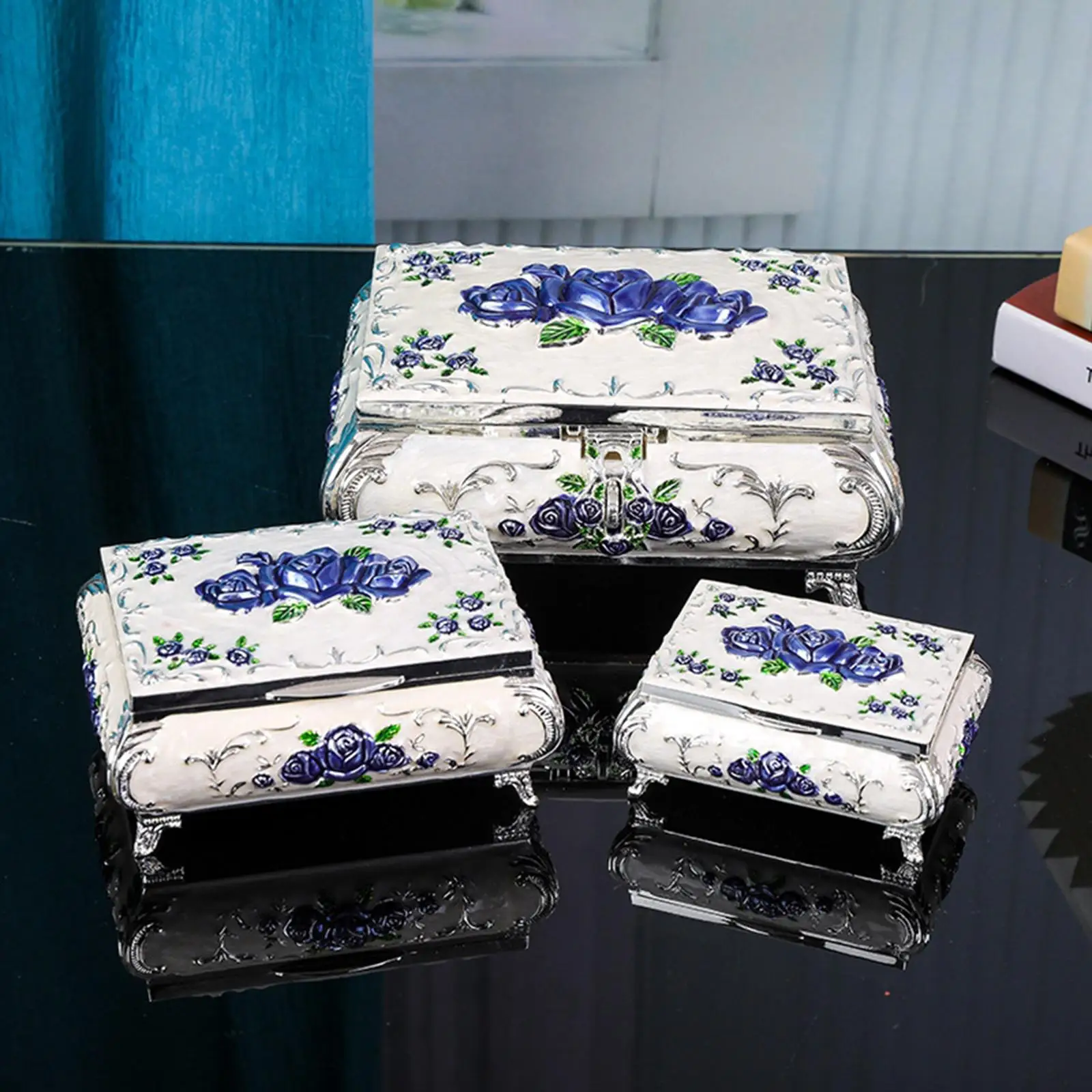 

Girl Jewelry Decorative Box Vintage Metal Jewelry Box Keepsake Case