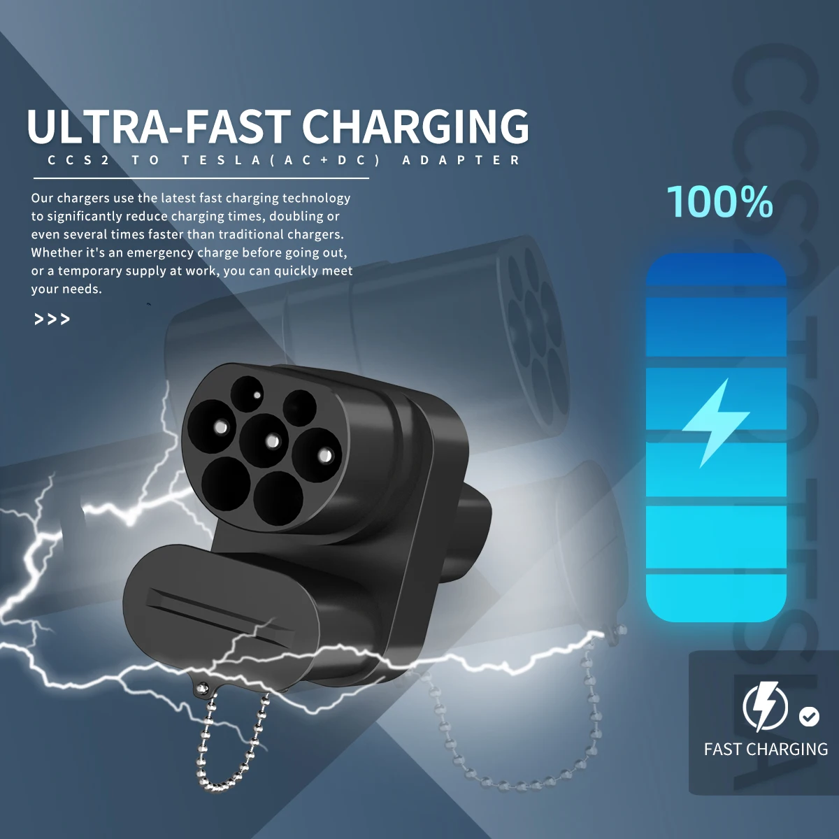 CCS2 to Telsa Adapter Fit NACS Electric Vehicle Car EV Charger Connector CCS2 For Tesla Adapter CCS2 fit Tesla Model 3/X/Y