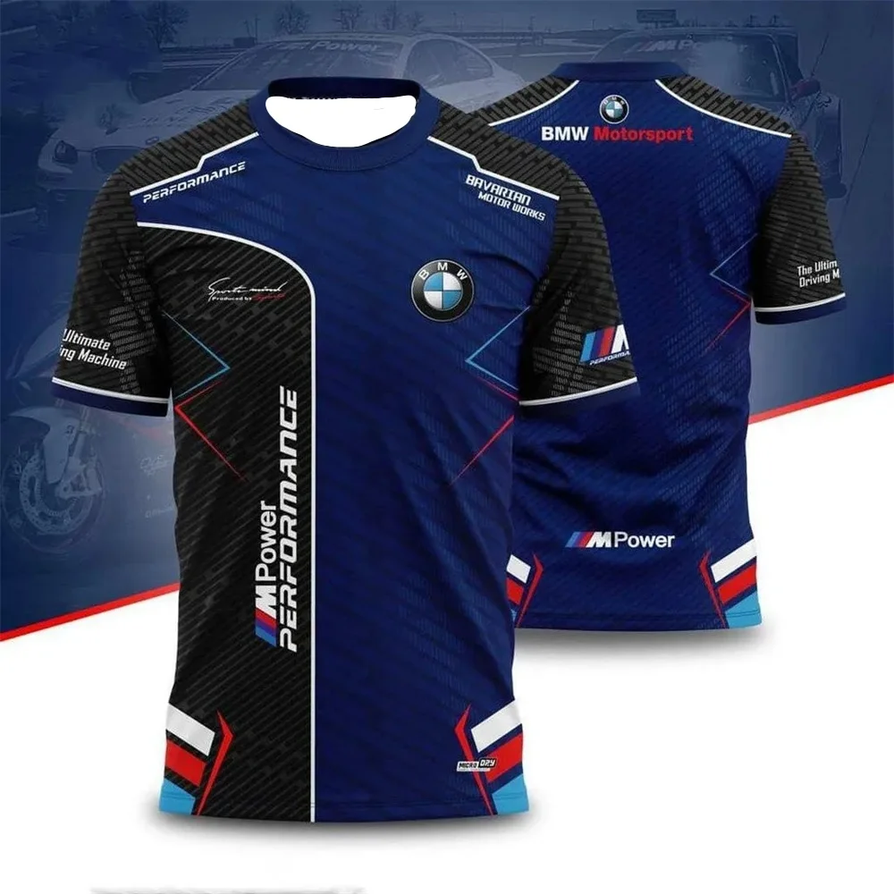 

Летний мотоциклетный гоночный комплект BMW 2025, новая мужская футболка с короткими рукавами, модная, быстросохнущая, повседневная, дышащая