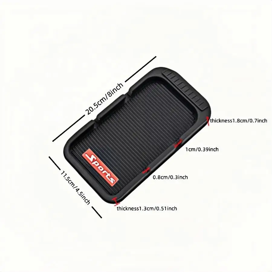Car Center Console Sports Style Anti-Slip Mat with Hidden Parking Sign Multi-Functional Storage Pad for Organizing and Storing I