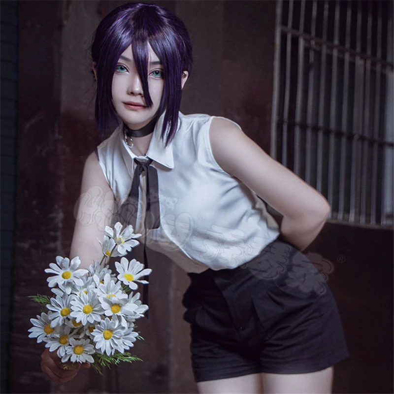 Chainsaw Man Cosplay Wig Reze Brown-Purple Halloween Wig Synthetic High-Temperature Fiber Wig