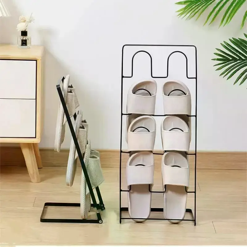 1Pcs Shoe Rack Iron Stand 3/4 Tier Living Room Indoor Slipper Storage Organizer No Clutter Space Saver