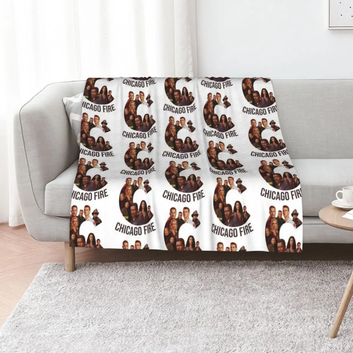 Chicago fire characters cast poster logo Throw Blanket Decoratives Tourist Furrys Warm bed plaid Furry Blankets