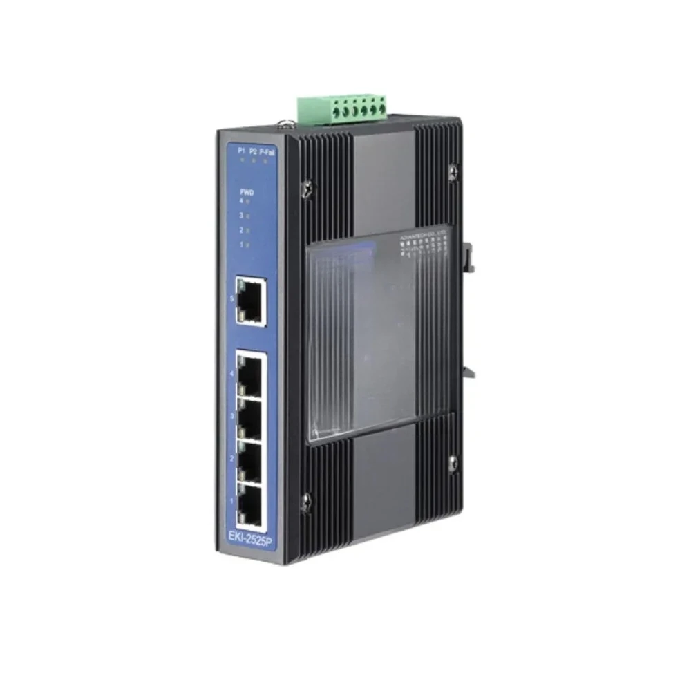 EKI-2525P 10/100 Mbps 5 Port DIN-rail Wall Mount Industrial PoE Ethernet Network Switch