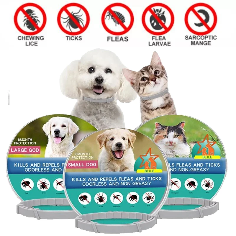 38/70CM Pet Anti Flea Ticks Antiparasitic Dog Cats Collar Protection Retractable Comfortable Breakaway Collars Kittens Large Dog