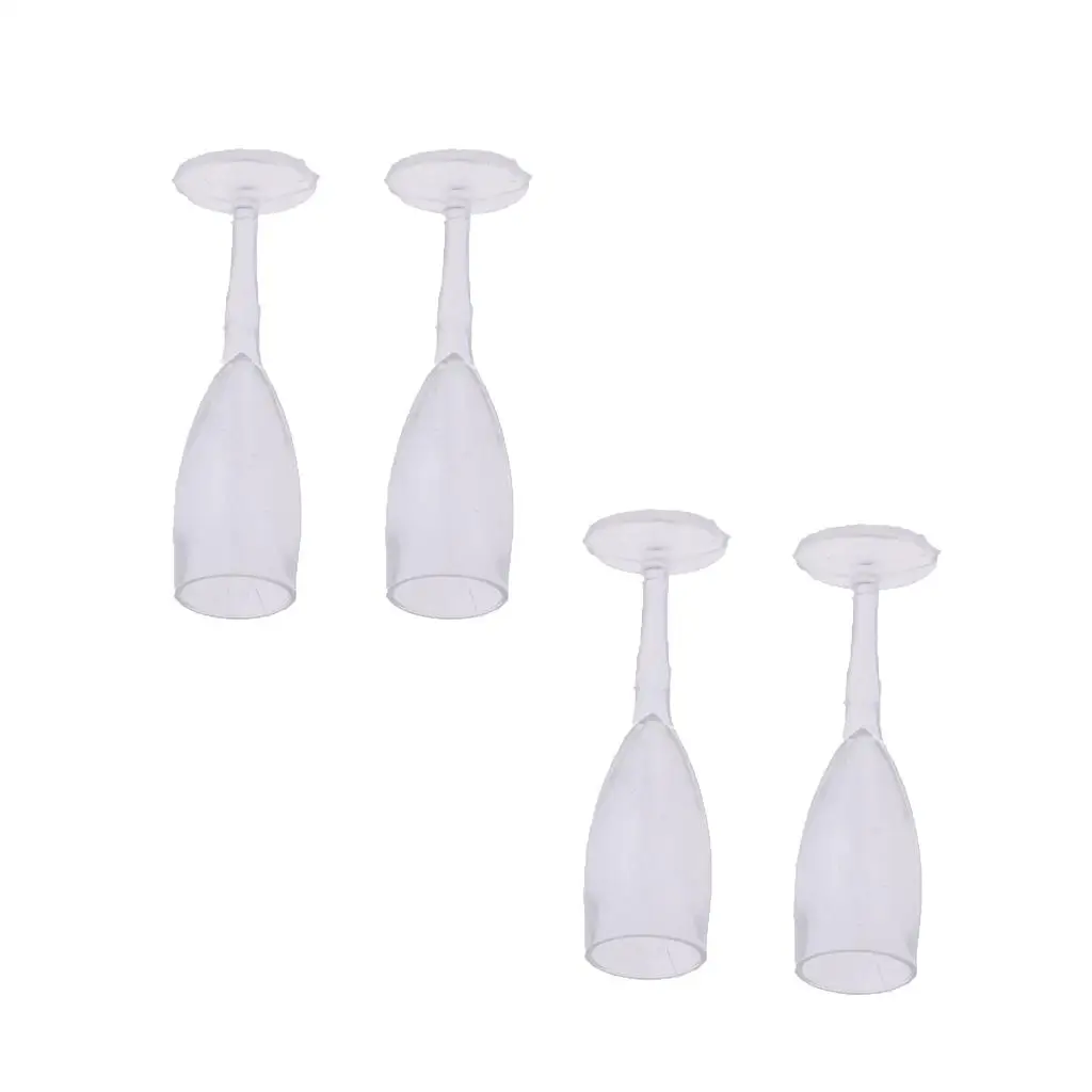 Conjunto de 4 peças de copo de suco de copo de vinho tinto para cozinha de casa de bonecas