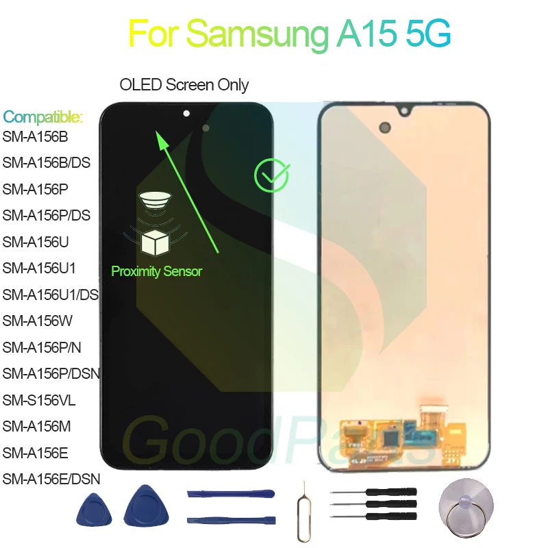 For Samsung A15 5G Screen Display Replacement 2408*1080 SM-A156B/P/DS/U/U1/DS/W/P/N/DSN/VL/M/E/DSN A15 5G LCD Touch Digitizer