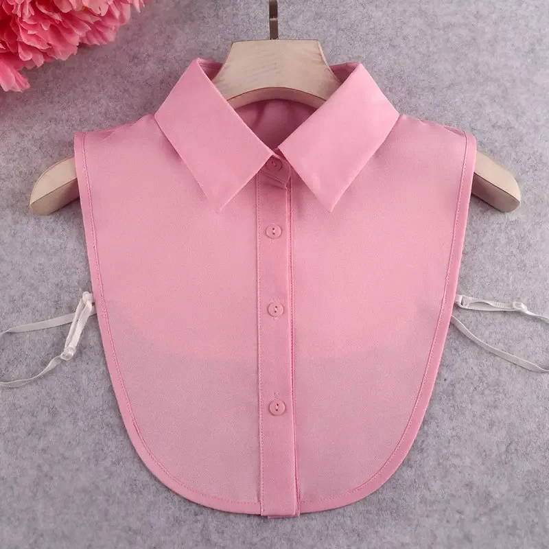 Pink Shirt Fake Collar for Women Formal Suit Casual Shirt Detachable Lapel Collar Shirt Mens Removable Blouse False Collar