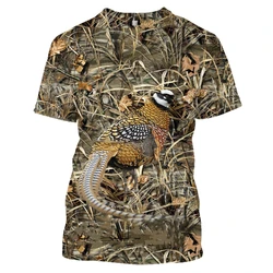 Camo caça animal pato pássaro dos homens camiseta 3d impressão verão moda casual t camisas streetwear feminino manga curta topos