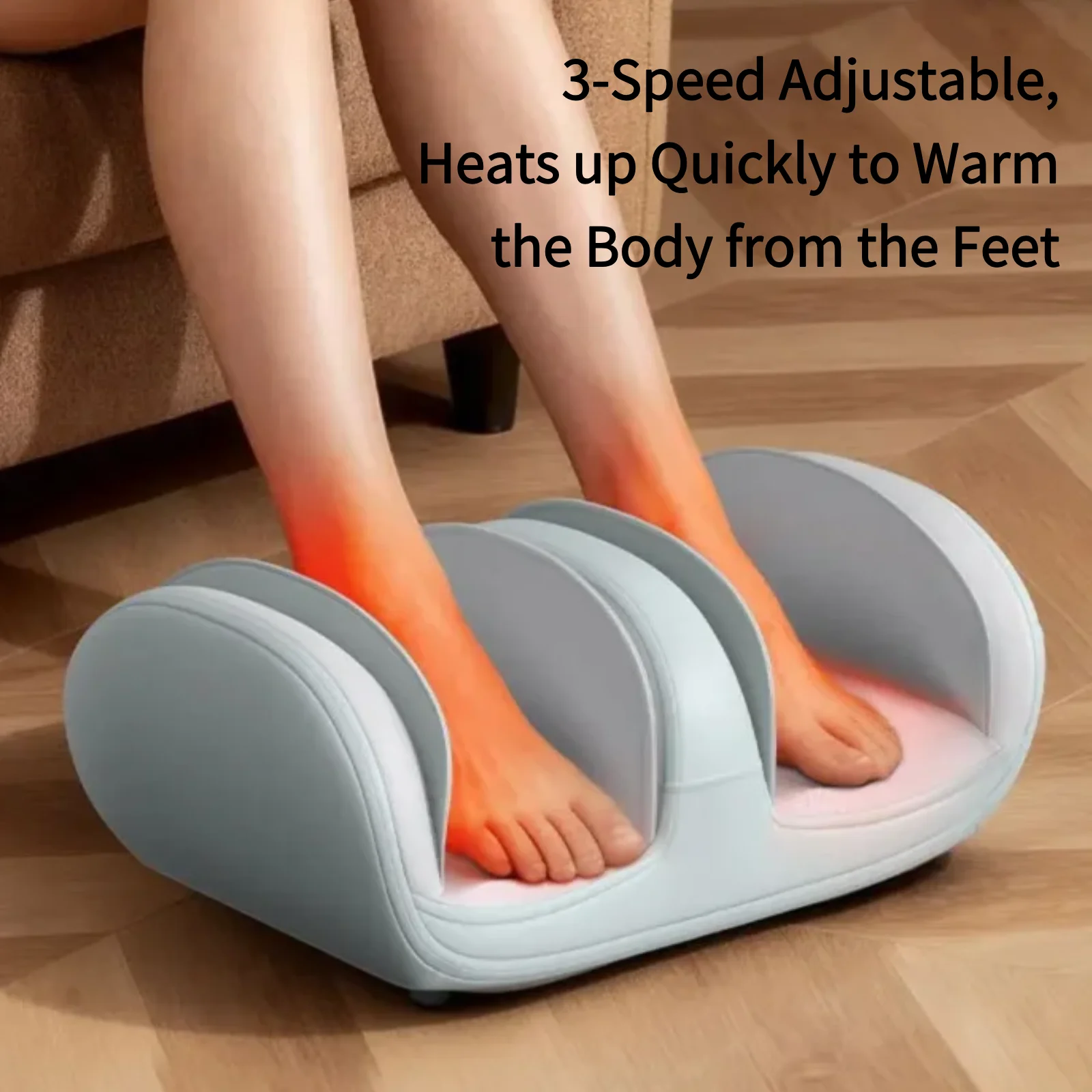 

Foot Massage Machine with Heat Air Bag Shiatsu Feet Calf Massager with Massage Roller Auto-Off Timers Deep Kneading Relaxation